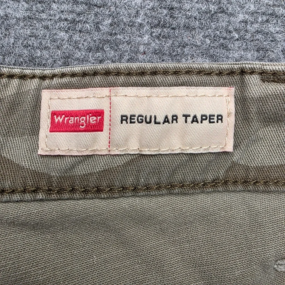 Wrangler Mens Regular Taper Camo Cargo Pants Green Brown Camouflage 36x31